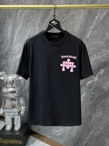 Pink Cross Patchwork Leather Sanskrit Hand Painted Graffiti tee 3 colors