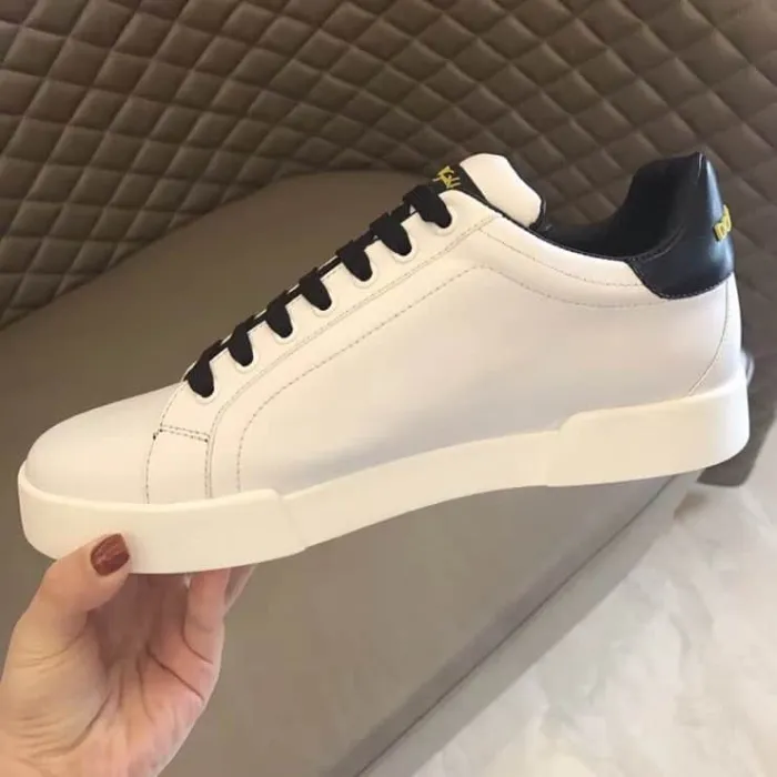 DOLCE    G@BB@N@ PORTOFINO SNEAKERS IN NAPPA CALFSKIN WITH PATCHES   DG15