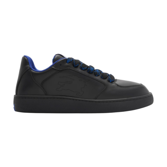 BURB5RRY LEATHER STOCK SNEAKERS IN BLACK   BBR092