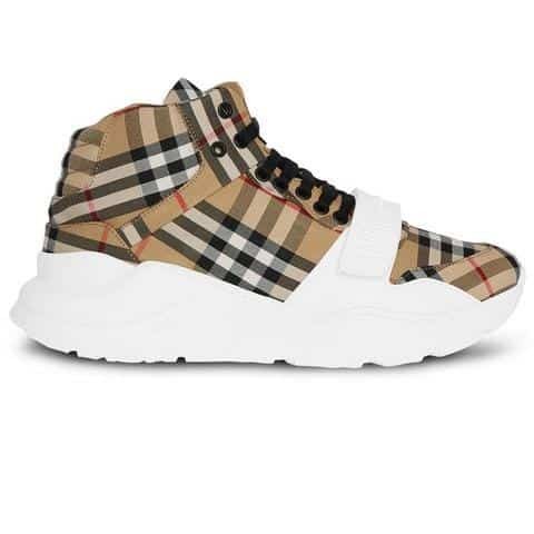BURB5RRY VINTAGE CHECK HIGH-TOP SNEAKERS   BBR2