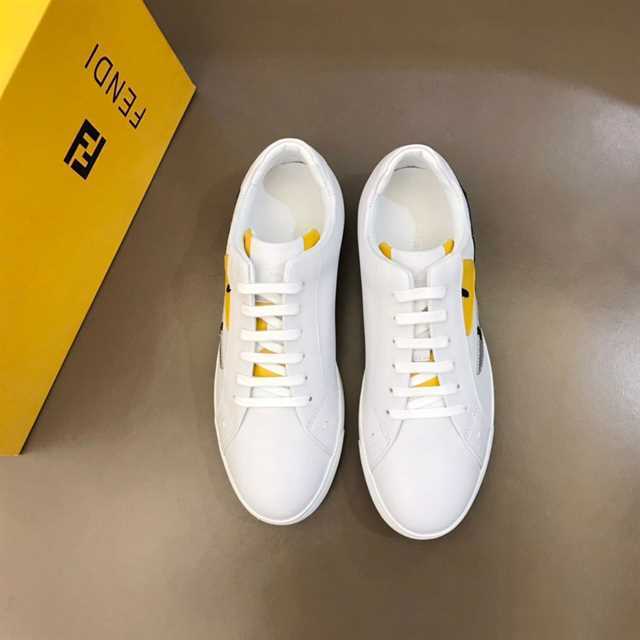 FEND1 MONSTER EYES LOW-TOP TRAINERS SNEAKERS IN WHITE   FD06