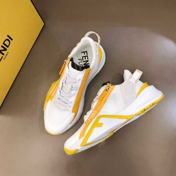 FEND1 CHUNKY LACE-UP TRAINERS YELLOW   FD20