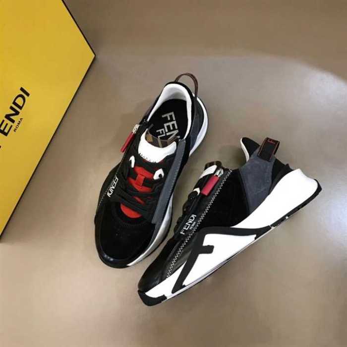 FEND1 CHUNKY LACE-UP TRAINERS BLACK   FD19