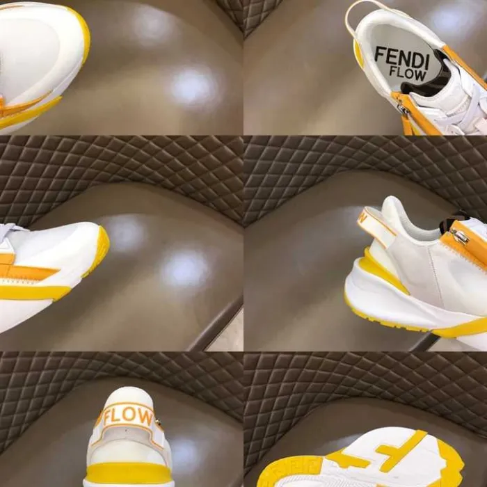 FEND1 CHUNKY LACE-UP TRAINERS YELLOW   FD20