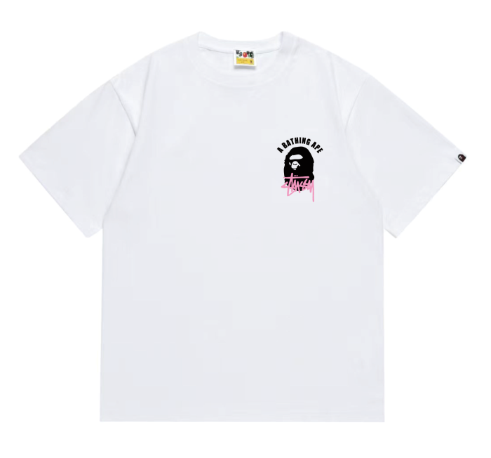 A Bathing Ape Co-branded Logo Print Ape Head tee 8 colors