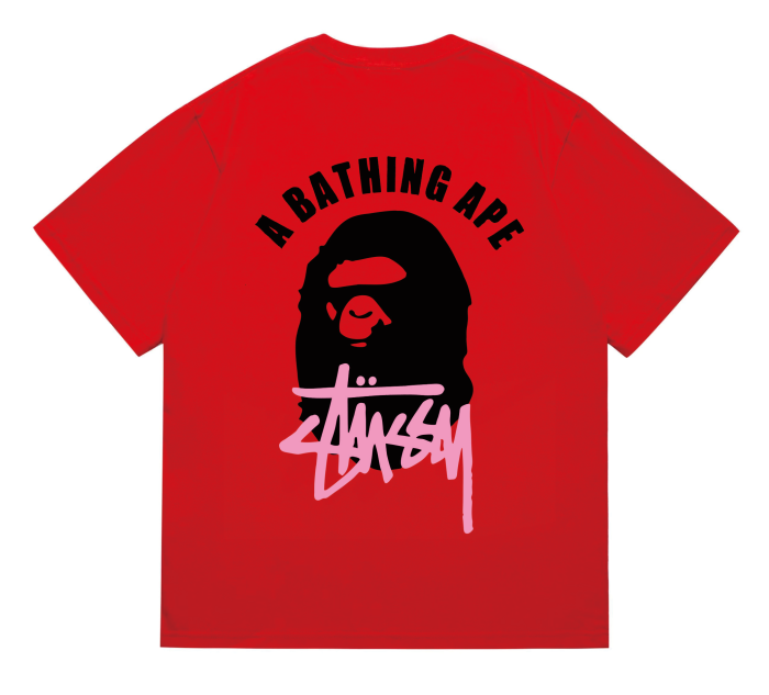 A Bathing Ape Co-branded Logo Print Ape Head tee 8 colors