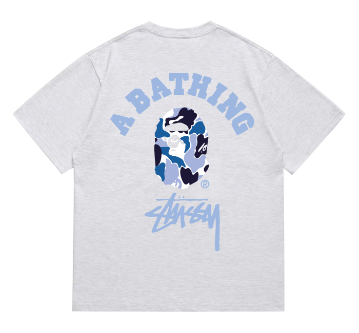 A Bathing Ape Camouflage Blue Print Ape Head tee 5 colors