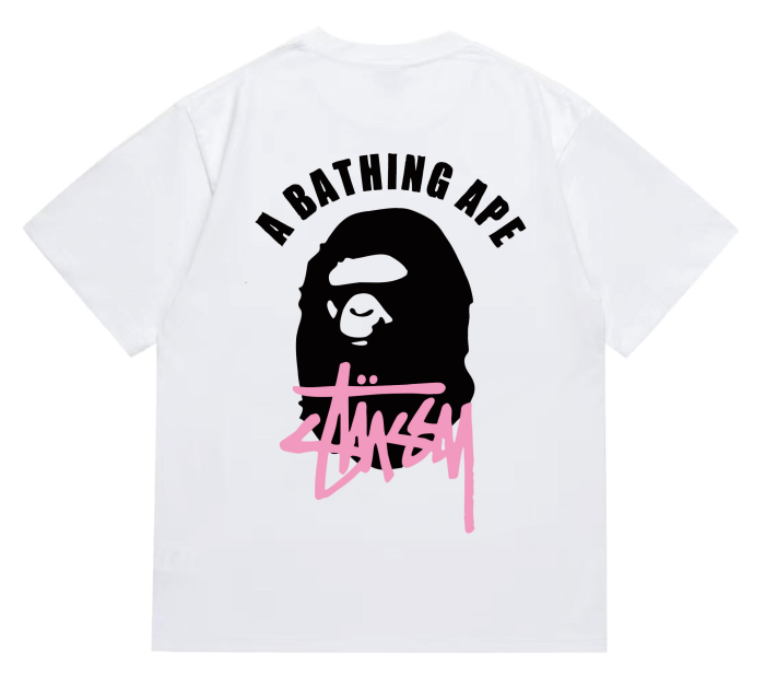 A Bathing Ape Co-branded Logo Print Ape Head tee 8 colors