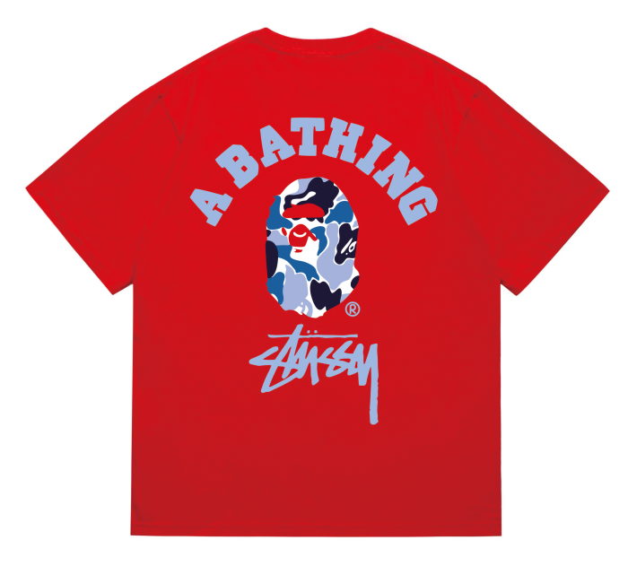 A Bathing Ape Camouflage Blue Print Ape Head tee 5 colors