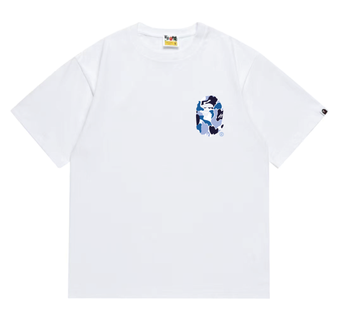 A Bathing Ape Camouflage Blue Print Ape Head tee 5 colors