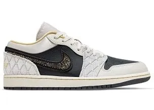 Air Jord@n 1 Low Beaded Swoosh Grey Sail