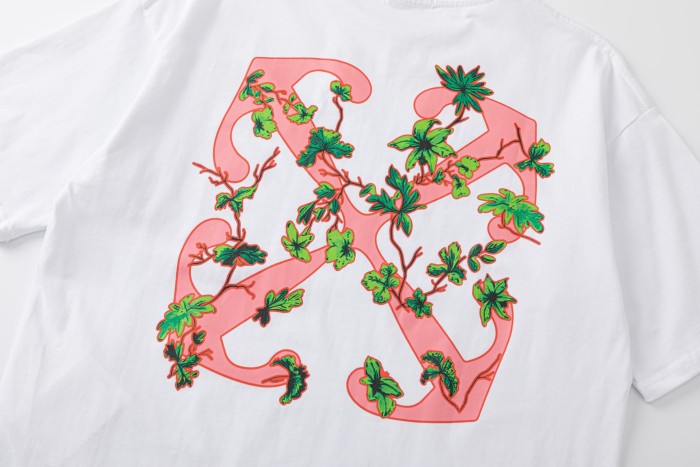 Off-White Green Vine Pink Arrow Print Tee 2 colors