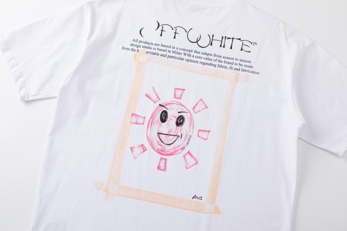 Off-White Sun Smiley Letter Print Tee