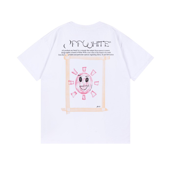 Off-White Sun Smiley Letter Print Tee