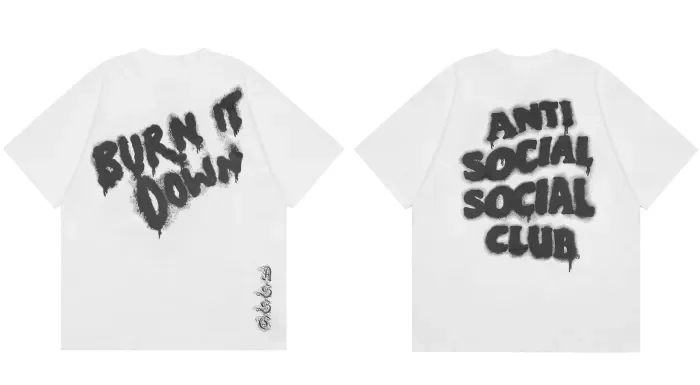 Assc Anti social social club Anti Social Slogan Rose Love Bear Printed Tee 20 colors