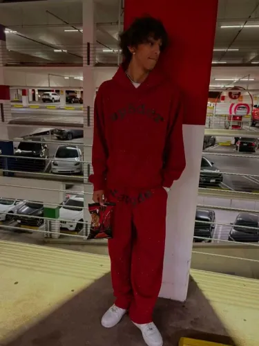 Front and back Rhinestone monogrammed Hoodie & Pants Set
