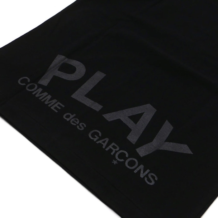 Cdg Play Black Double Heart Back Letter Print Tee