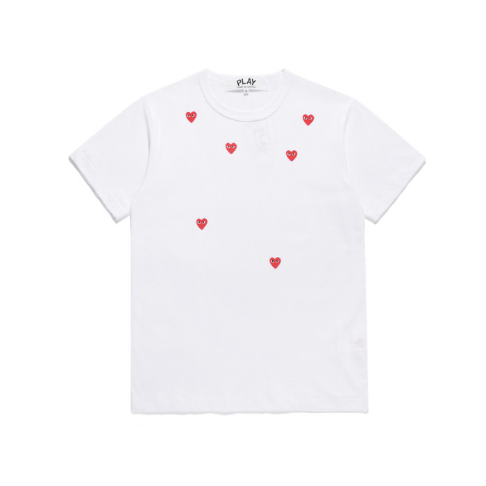 Cdg Play New Six Little Red Hearts Printed Tee 3 colors
