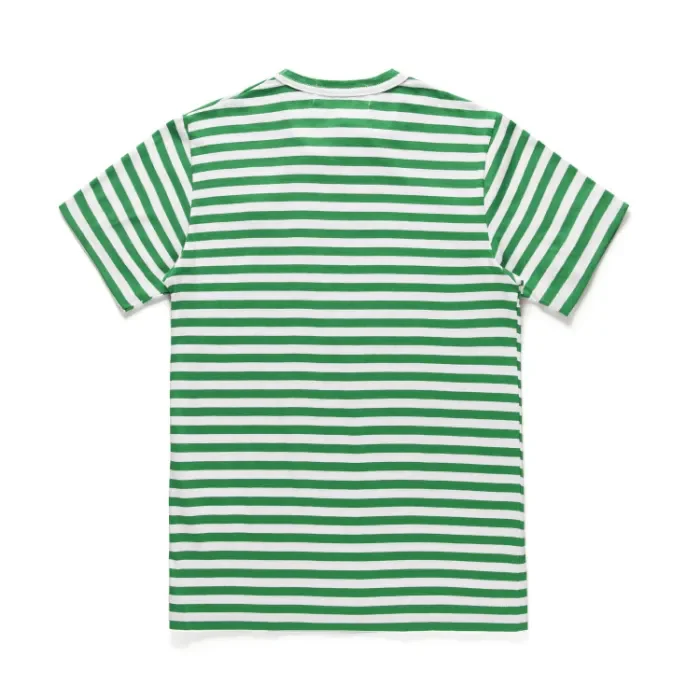 Cdg Play Classic Striped Heart Embroidered Tee 6 colors