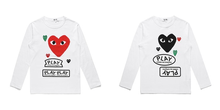 Cdg Play Love circle logo printed long sleeve 2 colors