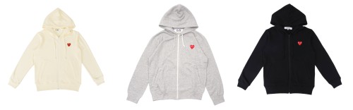 Cdg Play Five heart windbreak hoodie 3 colors
