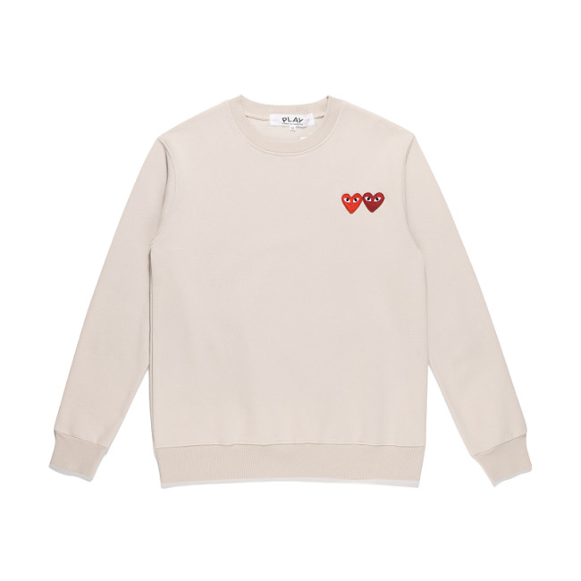 Cdg Play Double heart printed crew-neck hoodie
