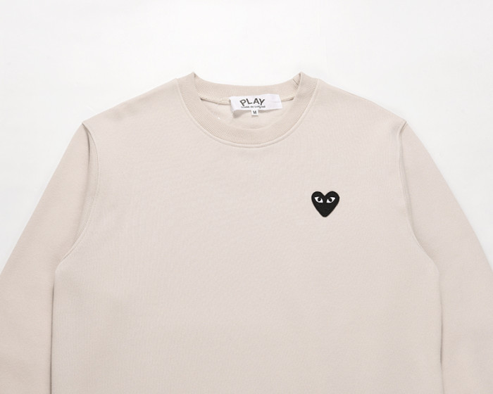 Cdg Play Khaki Classic Red Heart Crew Neck hoodie 2 colors