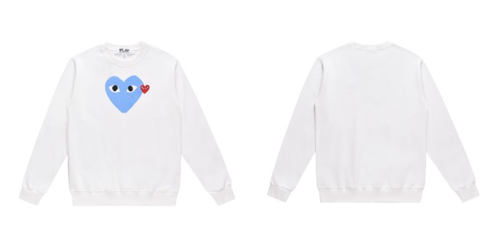 Cdg Play Size love printed crew-neck hoodie 2 colors
