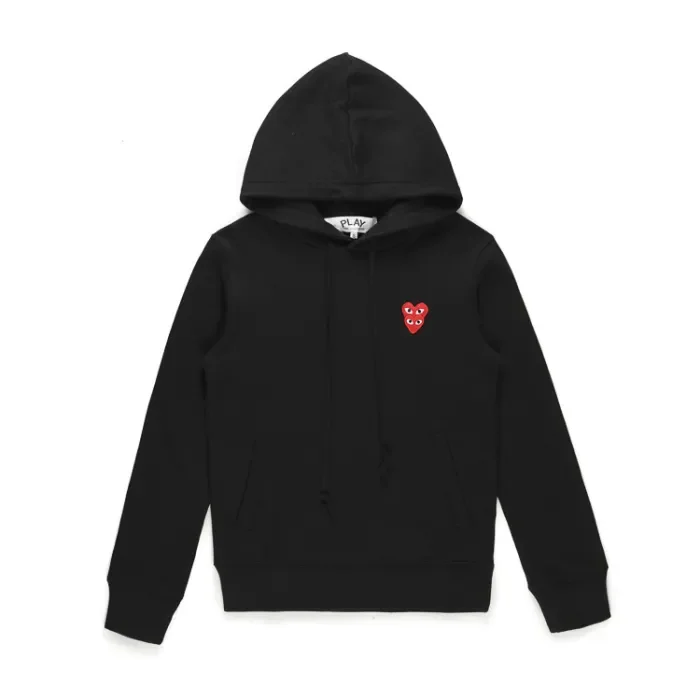 Cdg Play Double heart simple print hoodie 2 colors