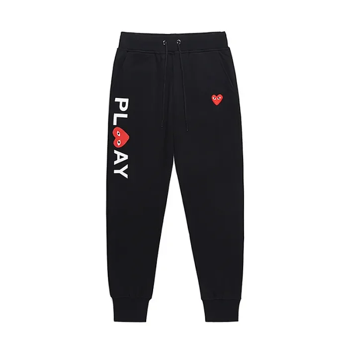 Cdg Play Single Heart Letter Solid Color Pants 2 colors
