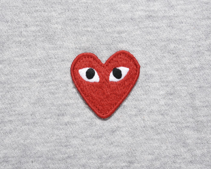 Cdg Play Classic Right Chest Red Heart Crew hoodie