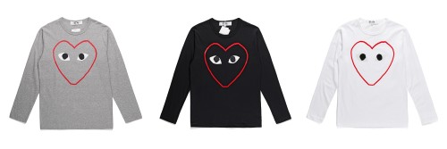 Cdg Play Big Eyes Love print long sleeve T-shirt 3 colors