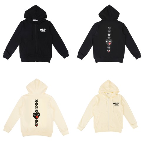 Cdg Play Multi-Expression Vertical Heart Hoodie 2 Colors