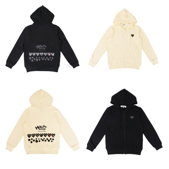 Cdg Play Multi-Expression Heart Print Hoodie 2 Colors