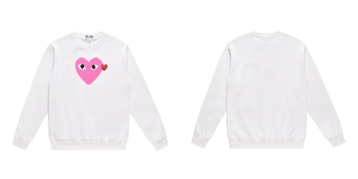 Cdg Play Size love printed crew-neck hoodie 2 colors