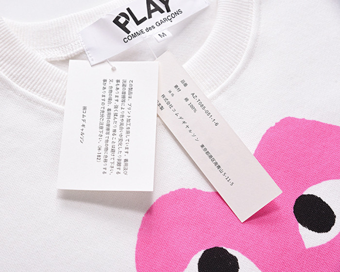 Cdg Play Size love printed crew-neck hoodie 2 colors