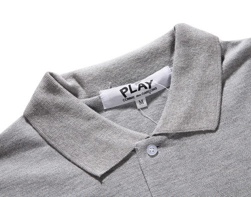 Cdg Play Classic black heart embroidered polo shirt 3 colors