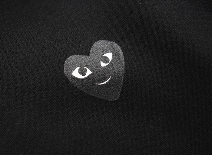 Cdg Play Overlapping Letter Print Hoodie 2 Colors