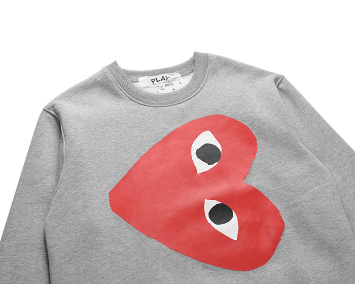 Cdg Play Slanted Eyes Outside Head Love Crew Neck Sweatshirt