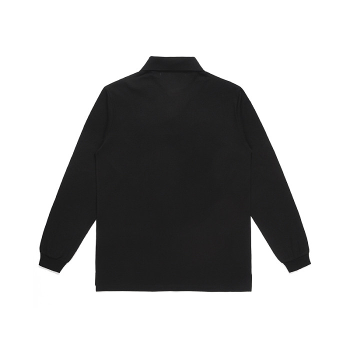 Cdg Play Classic Black Heart Long Sleeve Embroidered Polo Shirt 3 Colors