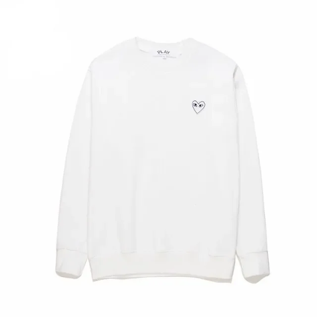 Cdg Play Trendy Personalized White Heart Print Sweatshirt 3colors