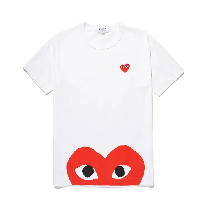 Cdg Play Half Heart Casual  T-shirt 3colors
