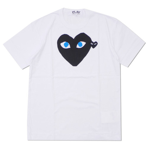Cdg Play Big Little Heart Creative Print Tee 2 Colors