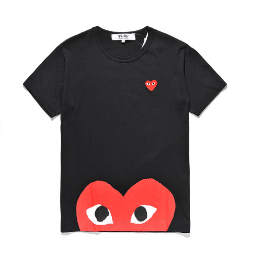 Cdg Play Half Heart Casual  T-shirt 3colors