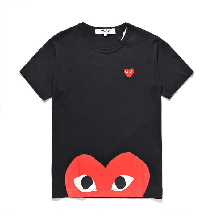 Cdg Play Half Heart Casual  T-shirt 3colors