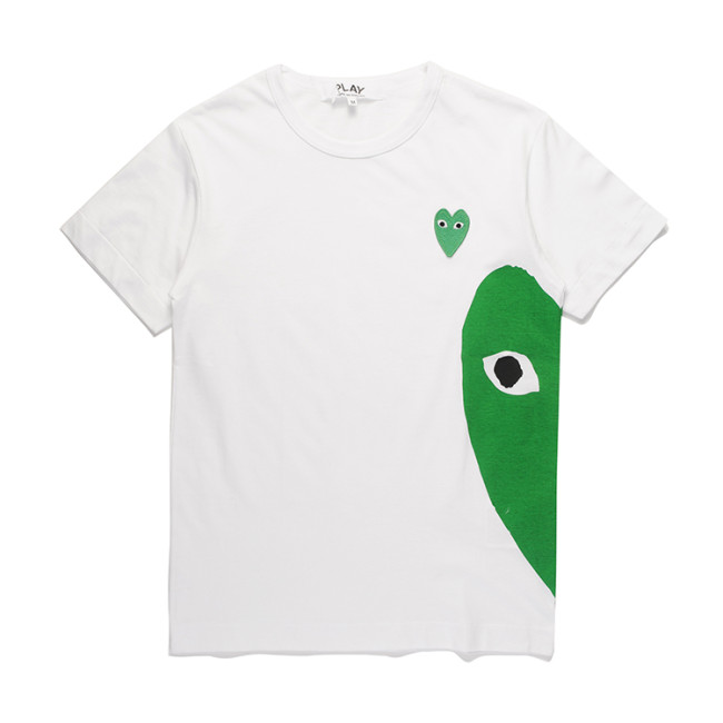 Cdg Play Green Heart Eye Embroidery Tee 2 Styles