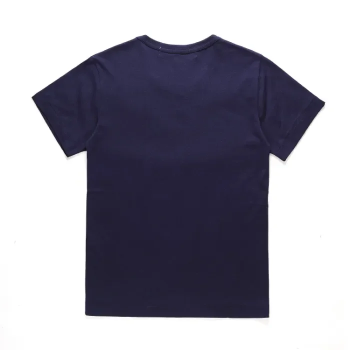 Cdg Play Blue black heart round neck embroidered short sleeve T-shirt