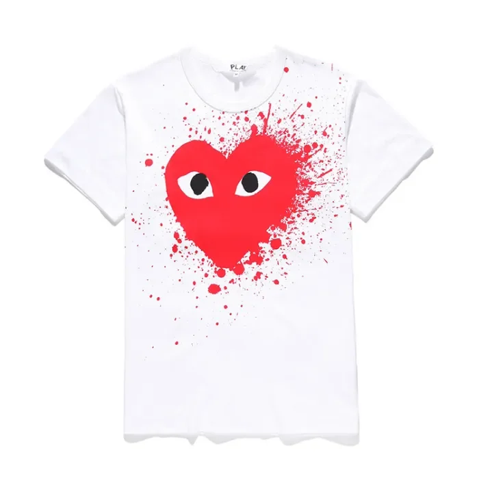 Cdg Play Love Splash Ink Print T-shirt 3colors