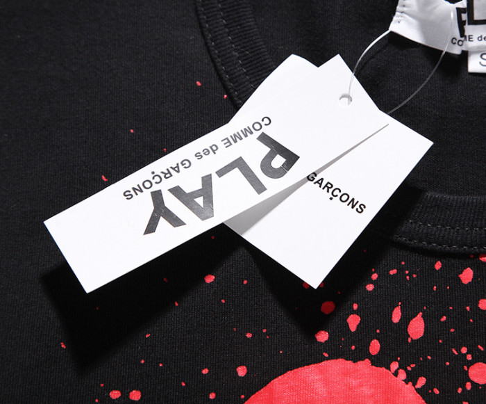 Cdg Play Love Splash Ink Print T-shirt 3colors