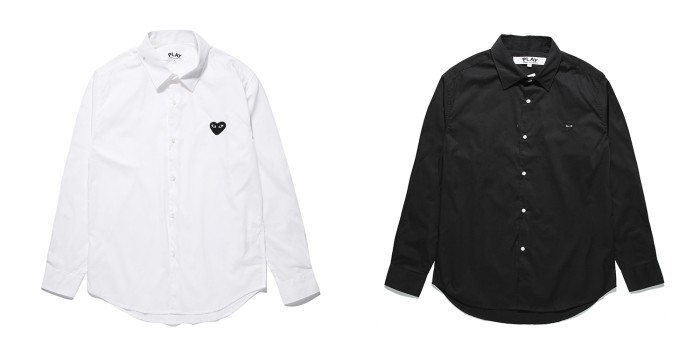 Cdg Play Base color single black heart shirt 2 colors